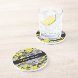 Gult och Grått-kamouflage Ditt namn anpassar sig Underlägg