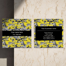 Gult- och Grått-kamouflage, militär, armé Fyrkantigt Visitkort