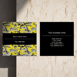 Gult- och Grått-kamouflage, militär, armé Fyrkantigt Visitkort