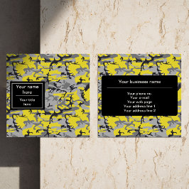 Gult- och Grått-kamouflage, militär, armé Fyrkantigt Visitkort