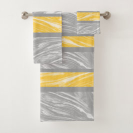 Gult och Grått Marble Abstrakt Modern Chic