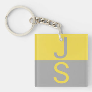Gult och Grått Modern Initialer Monogram