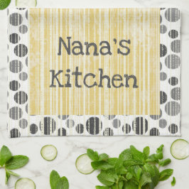 Gult och Grått Modern Polka dots Kökshandduk