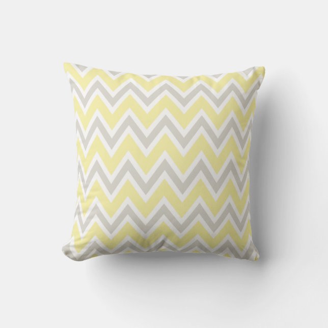Gult och Grått Pillow Kudde (Framsida)