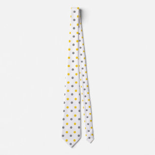 Gult och Grått Polka dots Slips