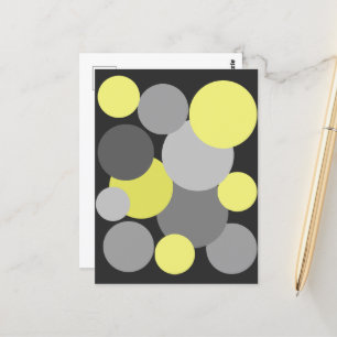 Gult och Grått Polka dots Vykort