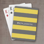 Gult och Grått Rugby Rand med eget namn Casinokort<br><div class="desc">En manlig mönster för killarna i din familj. En djärv och modern design med ett område för anpassad text. Om du behöver justera teckningen eller ändra teckensnittet kan du klicka på anpassningsområdet. Då kommer du till designen i verktyg där du kan göra många ändringar.</div>