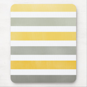 Gult och Grått Stripe Mönster Mousepad Musmatta