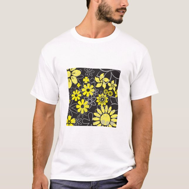 Gult och Grått T- T Shirt (Framsida)
