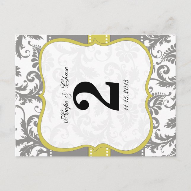 Gult och Grått-Vintage Vykort (Framsida)