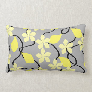 Gult- och gråttblommor. Blom- modell Lumbarkudde