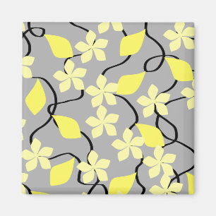 Gult- och gråttblommor. Blom- modell Magnet