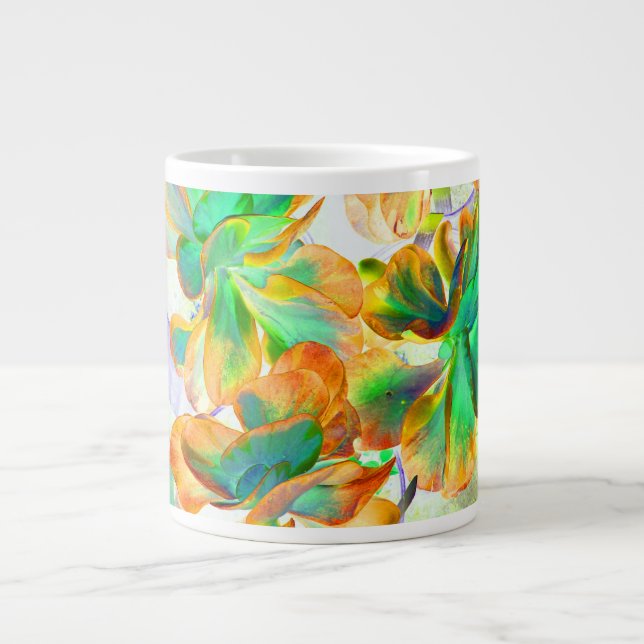 gult och grönt färgas jumbo mugg (Framsidan)