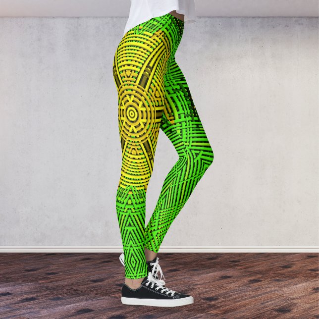 Gult och Grönt för Weave Mandala Leggings (Skapare uppladdad)