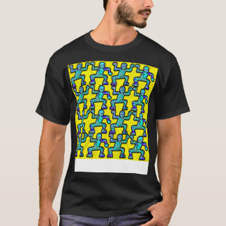 gult- och grönt graffiti-tatuering t shirt