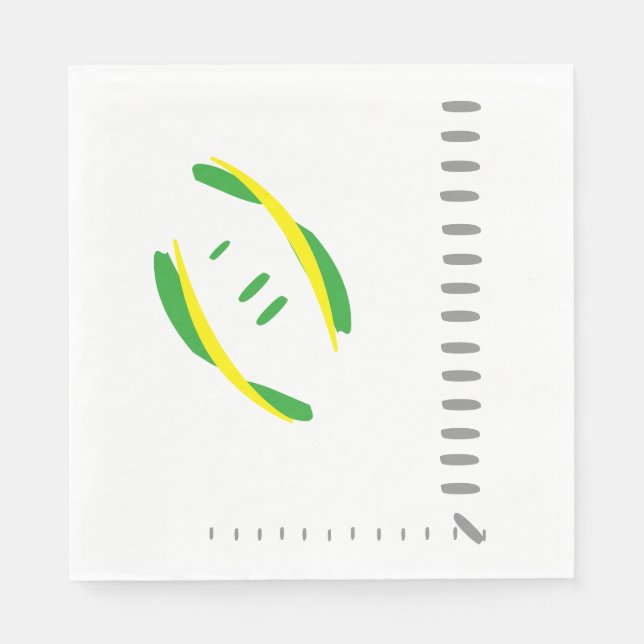 Gult- och Grönt-Grått-hashmarks Pappersservett (Framsidan)
