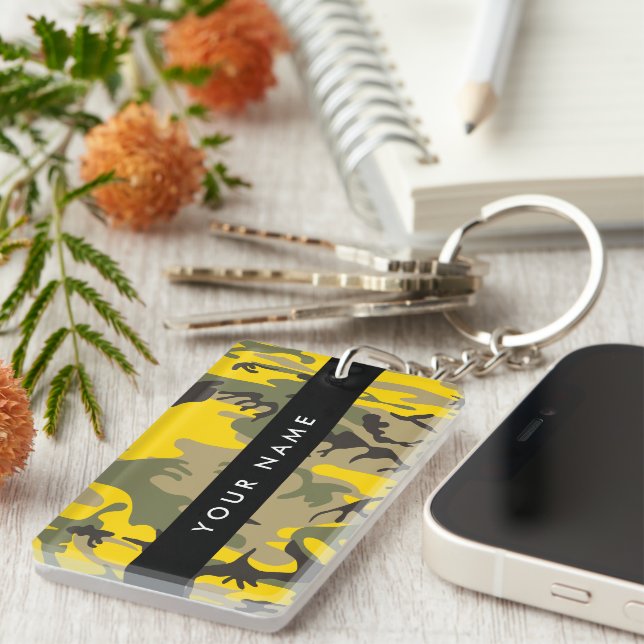 Gult- och Grönt-kamouflage Ditt namn anpassar (Högra Framsidan)
