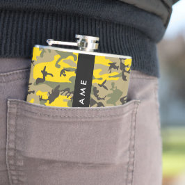Gult- och Grönt-kamouflage Ditt namn anpassar Fickplunta