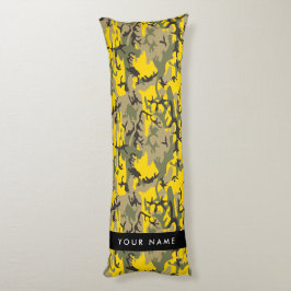 Gult- och Grönt-kamouflage Ditt namn anpassar Kroppskudde