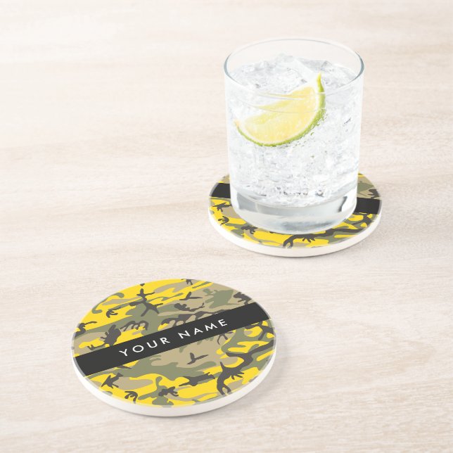 Gult- och Grönt-kamouflage Ditt namn anpassar Underlägg (Sidan)