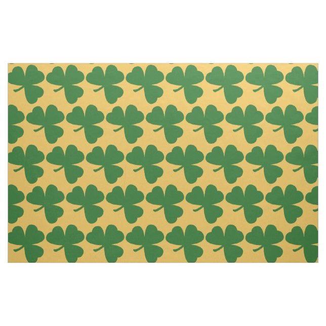 Gult och Grönt Klöver Mönster St. Patrick's Day Tyg (Fat Quarter)
