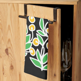 Gult och grönt kökshandduk