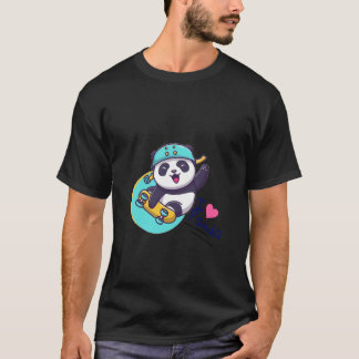 Gult och Grönt Modern Cute Panda T Shirt