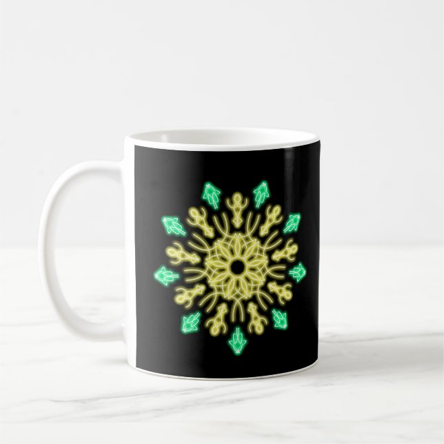 Gult och grönt, nyblomma kaffemugg (Vänster)