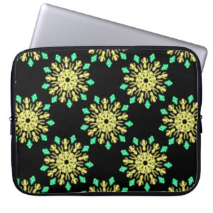 Gult och grönt, nyblomma laptop fodral