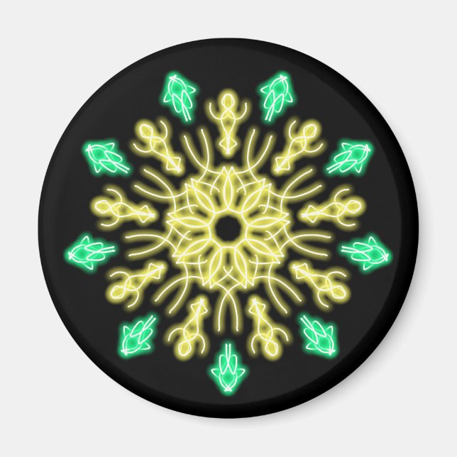 Gult och grönt, nyblomma magnet (Framsidan)