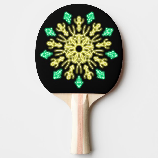 Gult och grönt, nyblomma pingisracket (Framsidan)