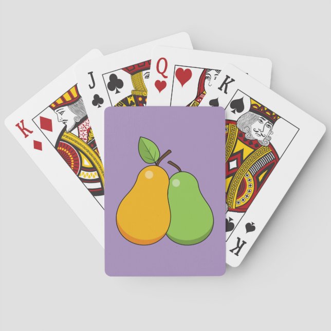 Gult och Grönt Pears Casinokort (Baksidan)