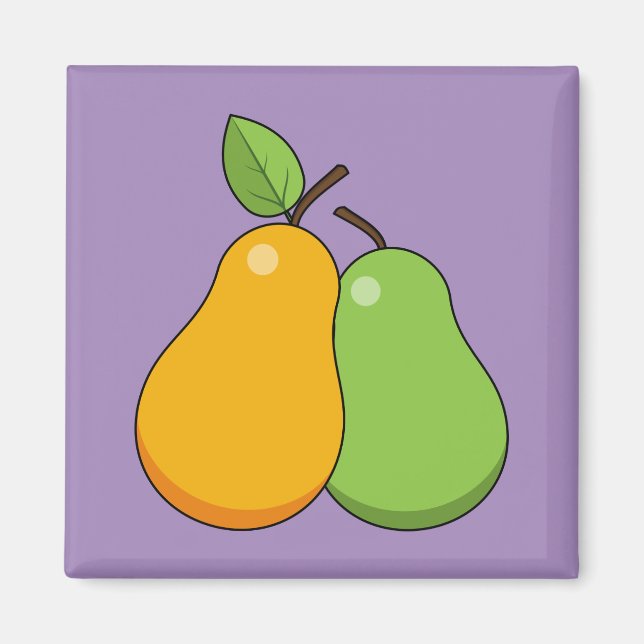 Gult och Grönt Pears Magnet (Framsidan)
