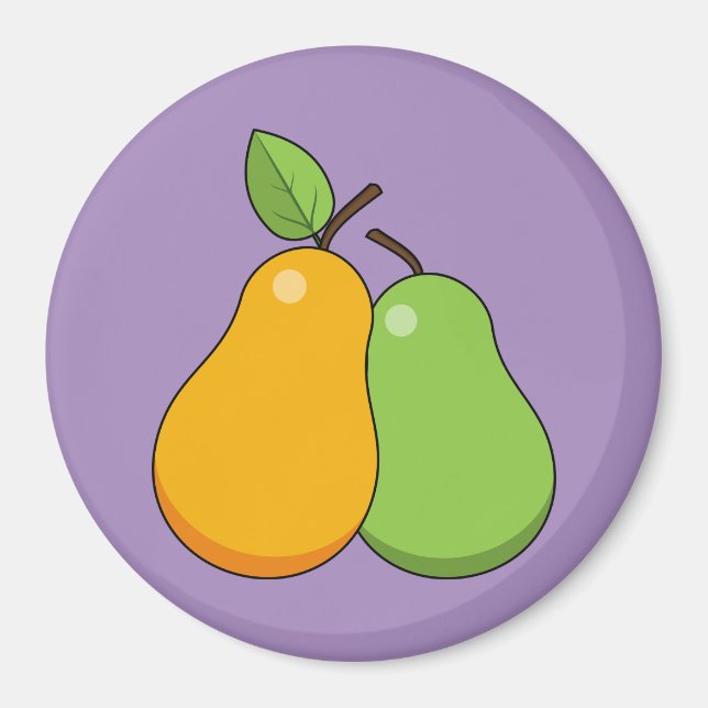 Gult och Grönt Pears Magnet (Framsidan)
