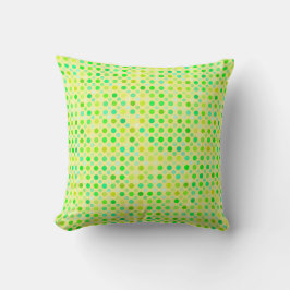 gult och grönt polka dots kudde