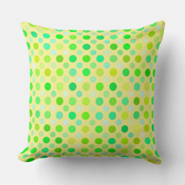 gult och grönt polka dots kudde