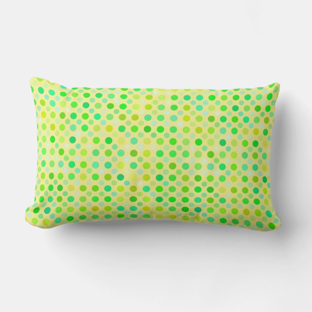 gult och grönt polka dots lumbarkudde (Framsida)