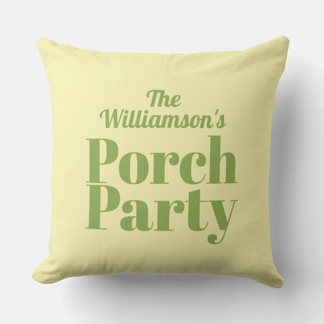 Gult och Grönt Porch Party sommar Kudde (Framsida)