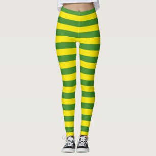 Gult och Grönt Rand Leggings