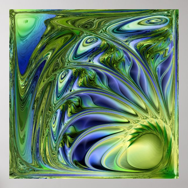 Gult och Grönt Spiral Poster (Framsidan)