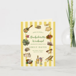 Gult och Grönt Summer Bachelorette Helg Kort