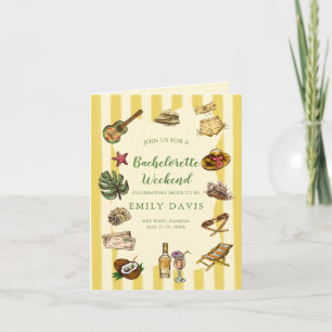Gult och Grönt Summer Bachelorette Helg Kort