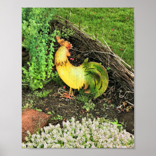 Gult och Grönt Tupp Poster