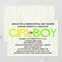 Gult och Grönt Typografi Gender Visa Party