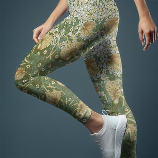 Gult och Grönt William Morris med två toner Leggings