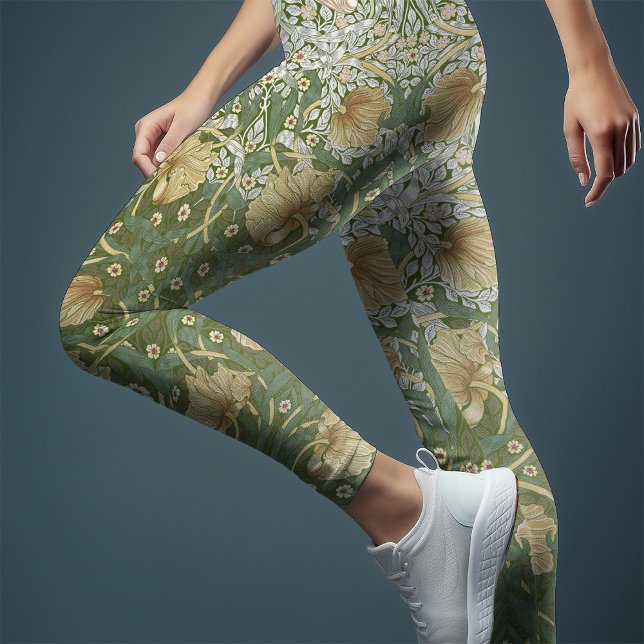 Gult och Grönt William Morris med två toner Leggings (Skapare uppladdad)