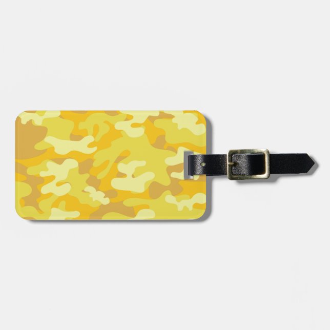 Gult och Guld Camo Design Bagagebricka (Horisontell Framsida)