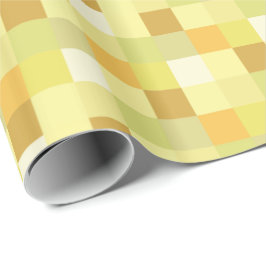 Gult och guld- Pixelated mönster Presentpapper