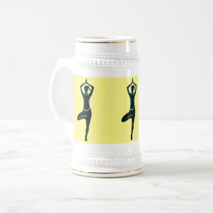 Gult och Guld Stående Pose Yoga Stein Sejdel