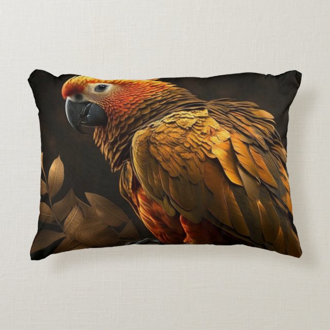 Gult och gyllene födsel Modern Abstrakt Prydnadskudde (Framsidan)